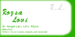 rozsa lovi business card